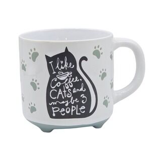 Prima Design Funny Ceramic Coffee Mug 16oz I Like Coffee Cats and Maybe 3 People